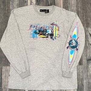 🌊🏄 Vintage NO BOUNDARIES Surf / Dragon /Hawaii Graphic LS Tee